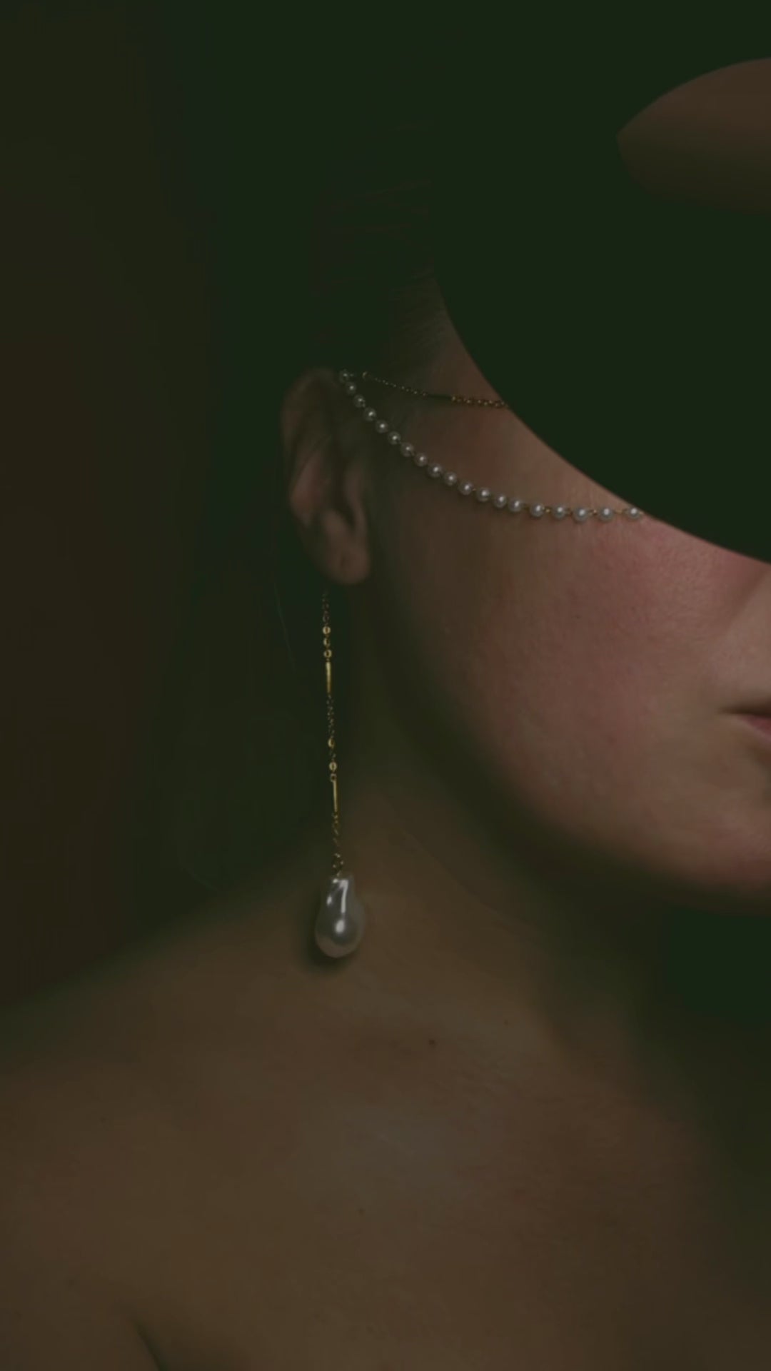 Pearl Double Chain Face Jewelry – Waterproof Stainless Steel